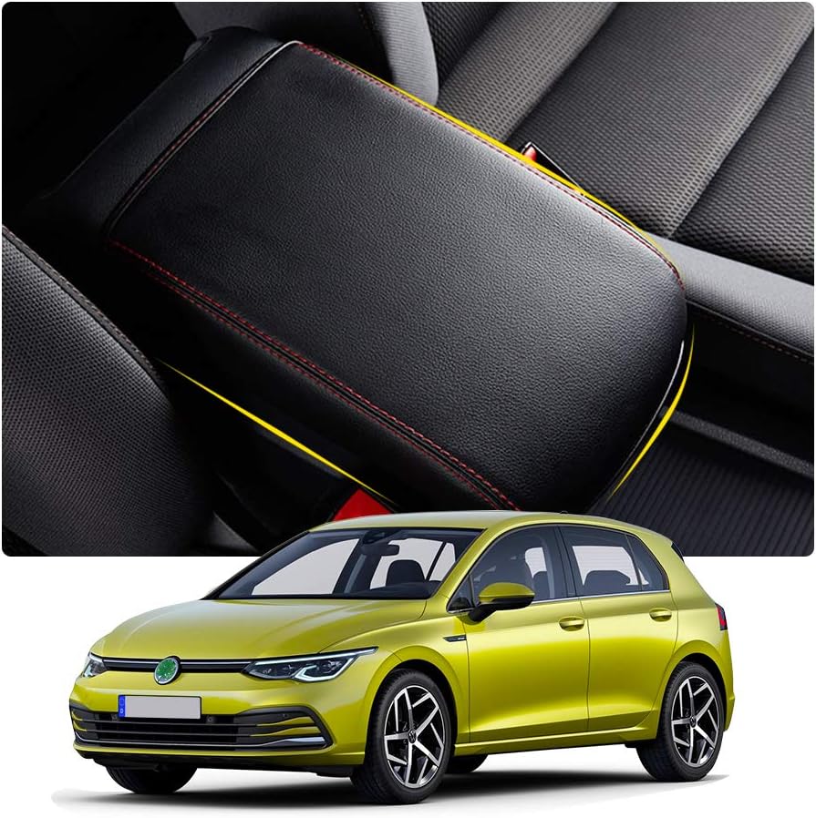 YEE PIN Armrest Cover Compatible with Golf 7 MK7 7.5 2013-2019, Centre Armrest Cover, Leather Protective Case