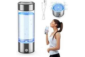 MULUKISS Hydrogen Water Bottle, Portable Hydrogen Water Bottle, Rechargeable Hydrogen Water Bottle Generator with Bottom Lights, 3-Min Fast Electrolysis, Ideal for Home, Office, Travel, Daily Drinking