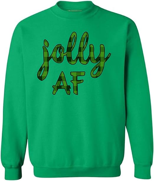 Awkward Styles Ugly Xmas Sweatshirt Christmas Plaid Jolly AF Sweater at Amazon Menâs Clothing store