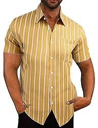 COOFANDY Men's Casual Linen Button Down Shirt