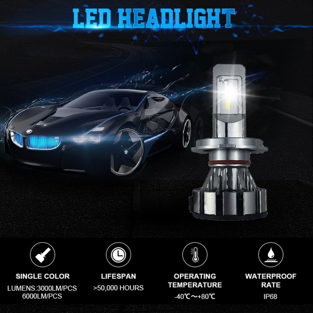 ZHITEYOU Pair T3 Bulb Led Head Lamp And Hi/Lo H4 H13 9004 9007And Singel Beam H8 H9 H11 H7 Led Headlight For Auto Cars,H3