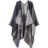 PAMEILA Women's Shawl Wraps Open Front Poncho Cape Oversized Sweaters Casual Cardigan Shawls for Fall Winter