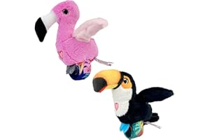 Happy Yappers: Birds 2 Pack - Toucan & Flamingo - Slap Bracelet Interactive Plush Toy Birds, They Chat-Sing-Mimic Each Other, Flap Wings, Kids 3+