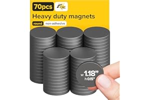 X-BET MAGNET Ultra-Strong Ceramic Round Magnets (1.2x0.15/30x4mm, 70 pcs) - Heavy Duty Magnets, Non-Corrosive, High Thermal Resistance, Versatile for Home, Office, Workshop, Whiteboard, Fridge and Hobby Use