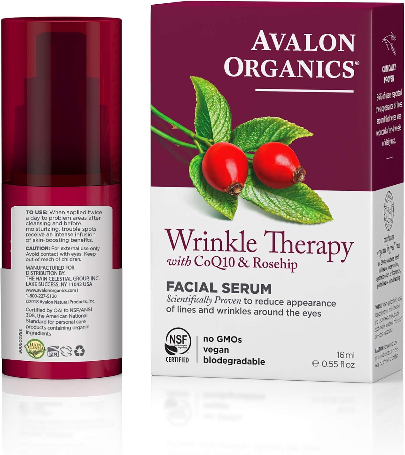 avalon organics wrinkle therapy facial serum