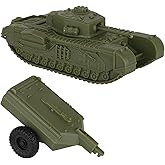 BMC CTS WW2 British Churchill Crocodile Tank - OD Green 1:38 Plastic Army Vehicle