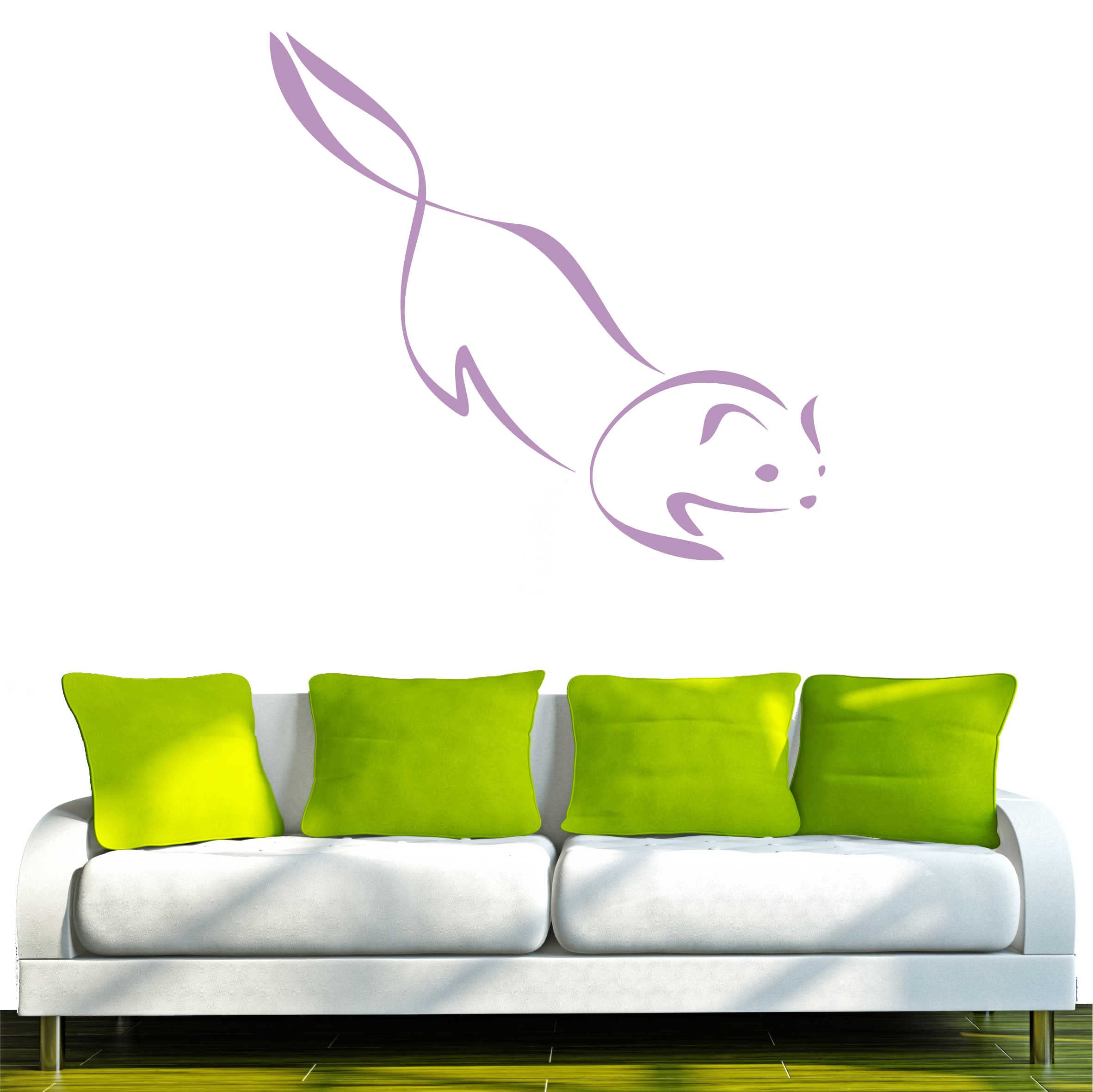 INDIGOS Wall Sticker d250 Cuddly Squirrel Tribal 120 x 114 cm Lilac, Vinyl, 120 x 114 x 1 cm