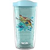 Tervis Guy Harvey - Living Reef Collection Made in USA Double Walled Insulated Tumbler Travel Cup Keeps Drinks Cold & Hot, 16oz, Fish and Turtle