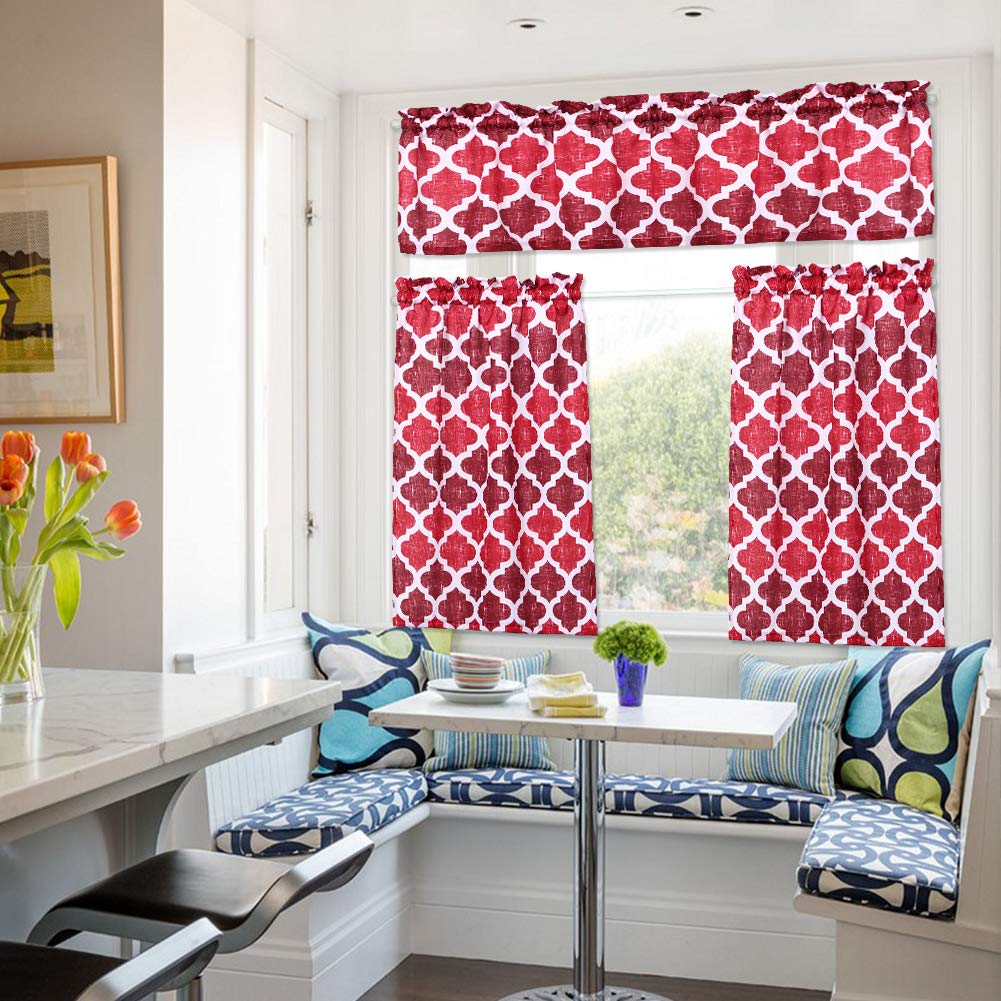 Best Grey And Red Kitchen Curtains