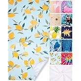 LIVILAN Blue Lemon Beach Towels, 30 x 60 Oversized Absorbent Thin Soft Blanket Towel, Lightweight Quick Dry and Sand Free Bath Pool Towel as Gifts for Kids Adults