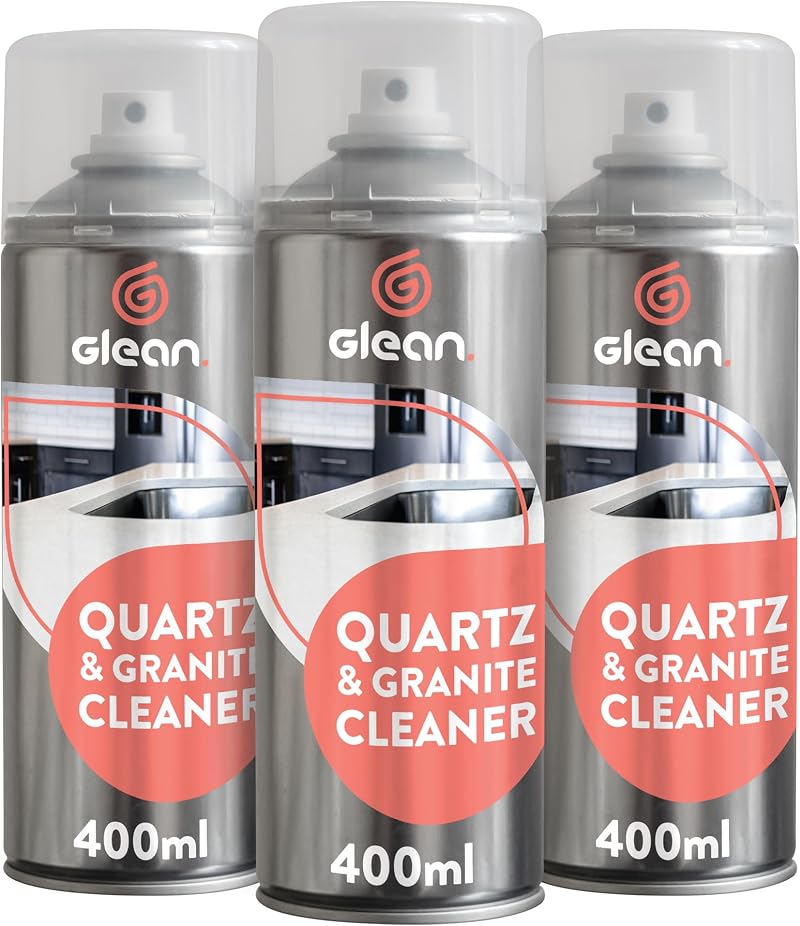 GLEAN Quartz & Granite Cleaner 3 x 400ml Non Abrasive Foaming Kitchen