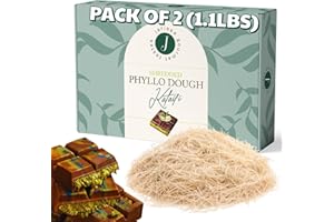 JATISSE Dried Kataifi Shredded Fillo Dough – 17.6 oz / 1.1 lb each – Perfect for Dubai Chocolate, Knafeh & Kunafa Recipes – Vegan & Additive-Free Middle Eastern Pastry for Homemade Pistachio Desserts(1.1 lbs (Pack of 2))