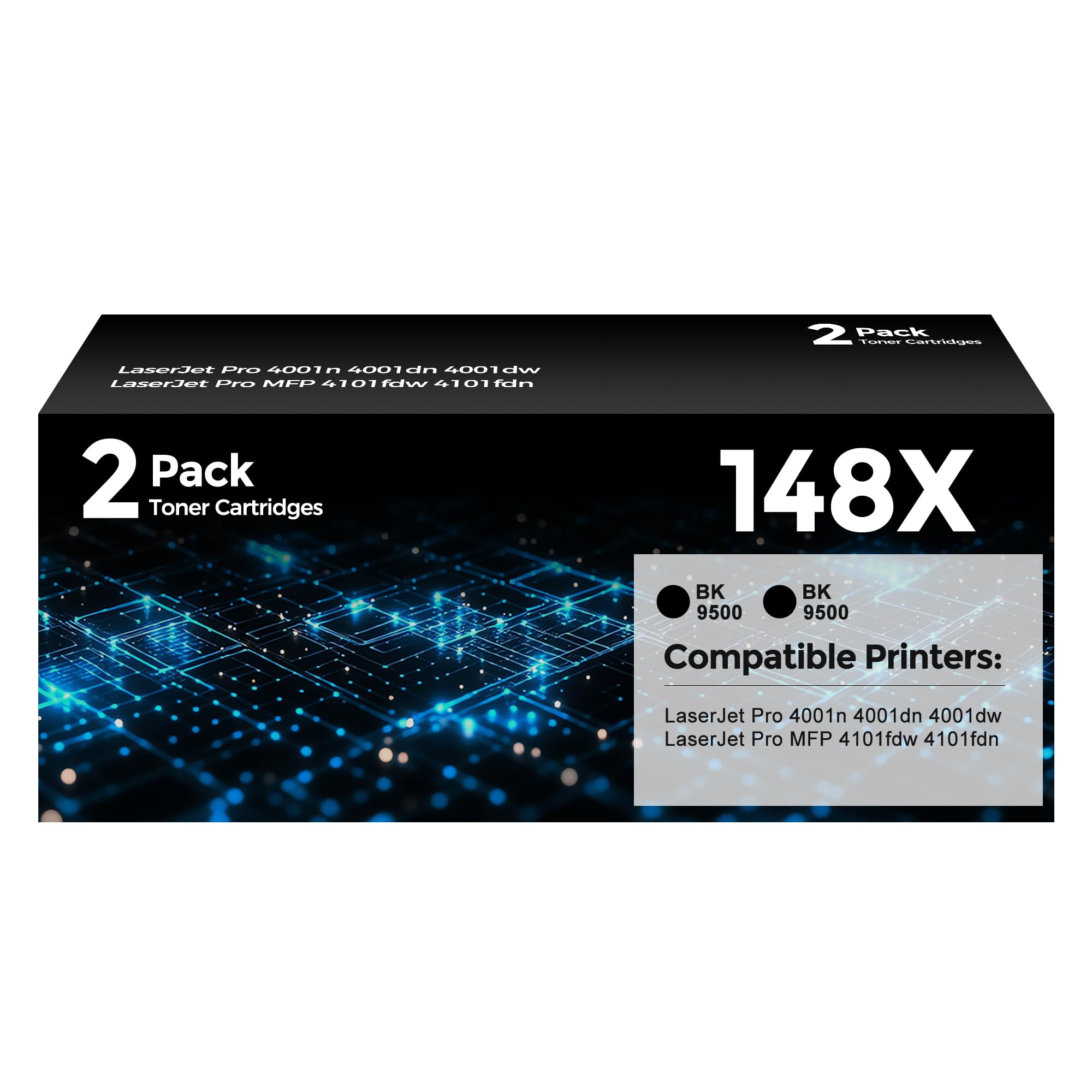 Photo 1 of 148X Toner Cartridges 2 Pack (19000 Pages) Compatible with LaserJet Pro 4001 MFP 4101 Series for HP 148X 148A W1480X High Yield Toner Work for Pro 4001dw 4001dn 4001n MFP 4101fdw 4101fdn Printer