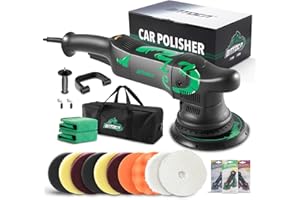BATOCA Dual Action Polisher, 6 Inches and 700w Random Orbital Car Buffer, 6 Variable Speed DA Polisher with Foam/Wool Pads, P