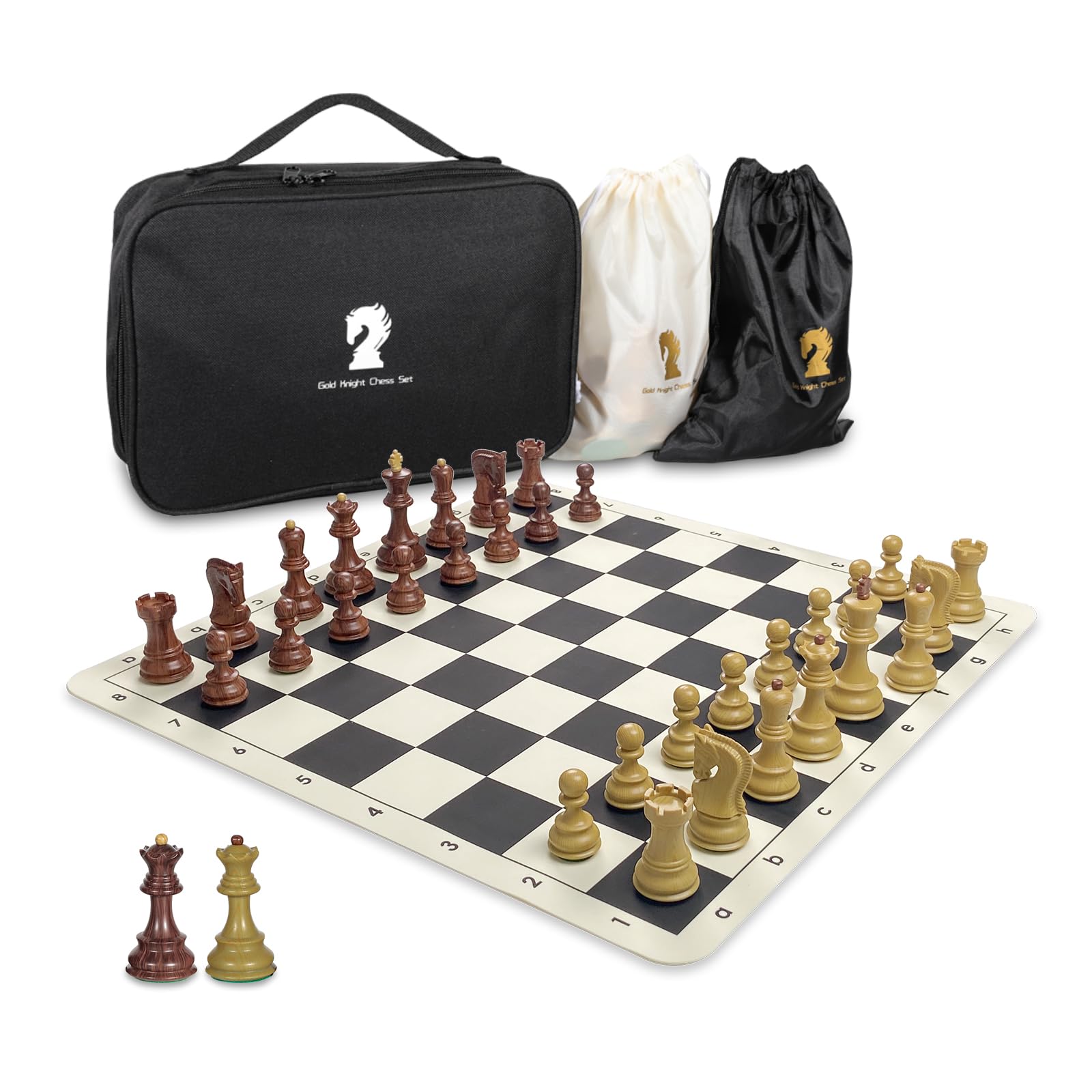 Vonset Portable Tournament Chess Set, Foldable