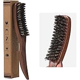 PERFEHAIR Slick Back Hair Brush for Women, Men | Natural Curved Boar Bristle Smoothing Shine Brush for Thin & Fine Hair & Beard | Achieve Sleek, Polished Styles & Tame Flyaways