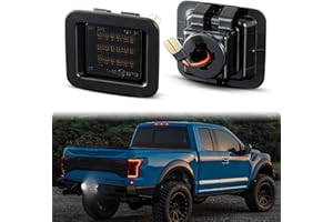 POPMOTORZ LED License Plate Lights Assembly Tag Lamp Smoked Lens Compatible with 2015-2022 Ford F-150 2015-2022 F-150 Raptor Pickup Truck Raptor LED Tag Lights 18SMD 6000K White 2 Pieces