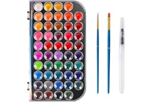 BLABLAOVY Watercolor Paint, 48 Colors Washable Watercolor Paint Set with a Brush a Refillable Water Brush Pen and Palette, Non-toxic Water Color Paints Sets for Kids Adults Artists Children Students Beginner