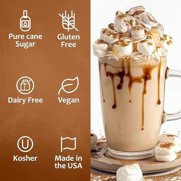 SYRUVIA TOASTED MARSHMALLOW SYRUP FOR COFFEE 25.4 OUNCES TOASTED MARSHMALLOW COFFEE SYRUP FLAVOR