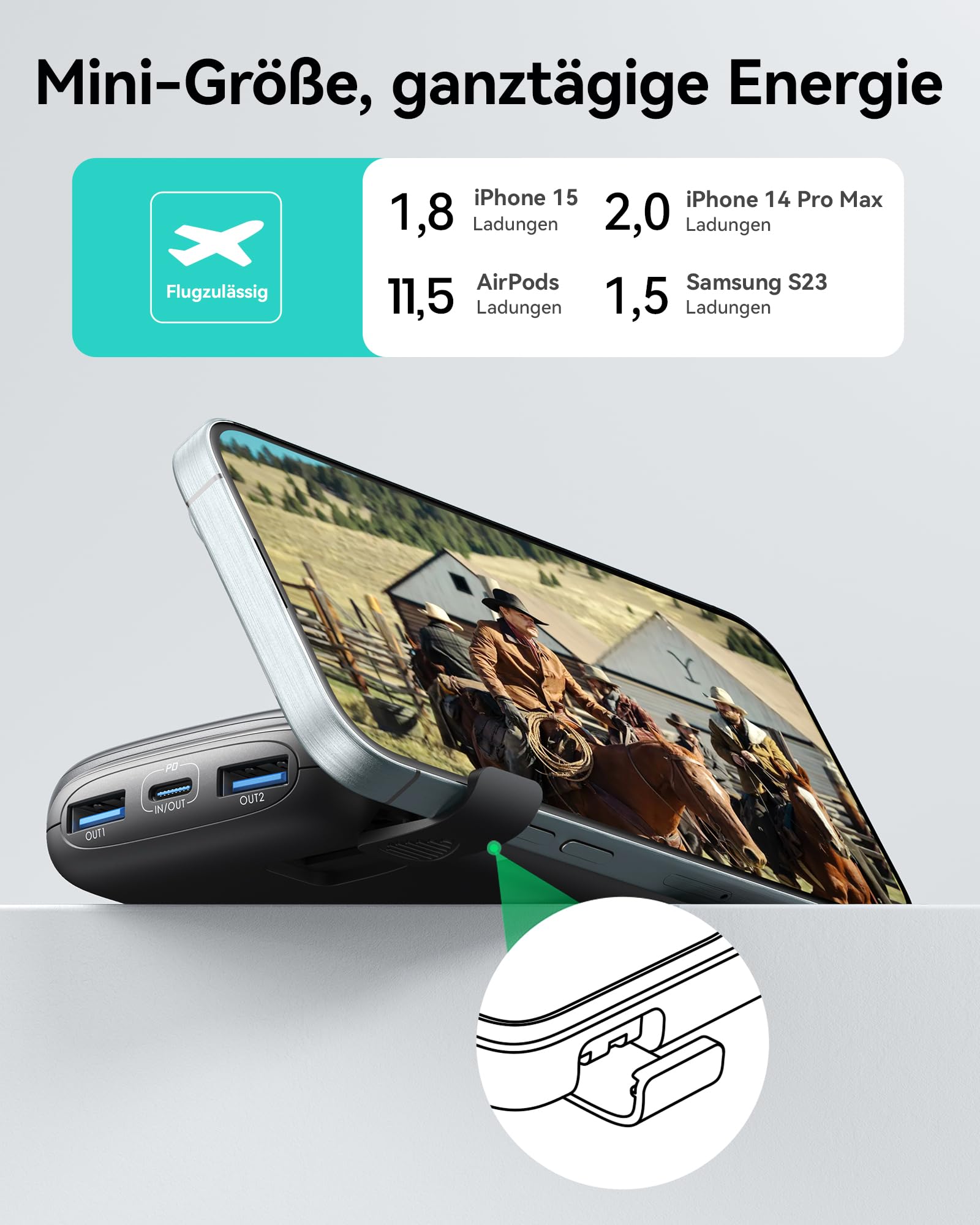 INIU Power Bank, 22.5W Fast Charging 10000mAh PowerBank Klein Aber Stark, PD3.0 QC4.0 USB C Input&Output Externe handyakkus für iPhone 17 16 15 14 13 12 Pro Max Mini Plus Samsung S23 AirPods iPad etc 5