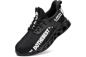 Furuian Steel Toe Sneakers for Men Women Lightweight Safety Shoes Comfortable Puncture Proof Slip On Indestructible Work Shoes