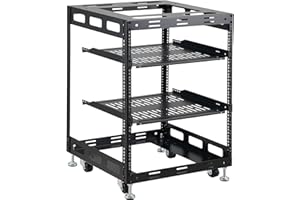 TEDGETAL 10U Open Frame Rack for Servers & AV Gear - Wall Mountable Design (Open or Closed top and Bottom Plates are Shipped Randomly)