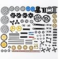 AIMATRIX 116pcs Technic-Parts Gear-Shaft Pin-Connector Compatible with Mainstream Building Block Brands Technic-Parts Wheel Links Chains Rack and Pinion Differentials MOC Building Blocks.