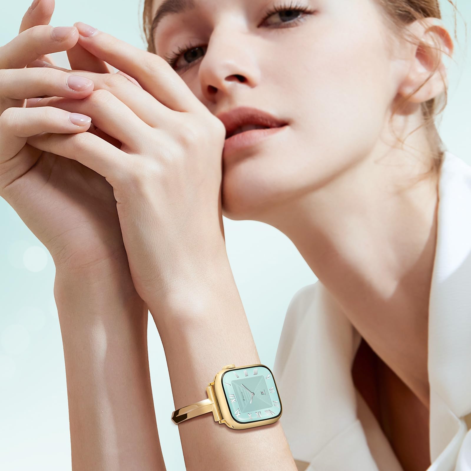 Missair Thin Band Compatible with Apple Watch 38mm 40mm 41mm 42mm 44mm 45mm 46mm 49mm for Women, Slim Bracelet Designer Dressy Stainless Steel Metal Strap for iWatch Series 11 10 9 8 7 6 5 4 SE Ultra