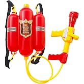 Firefighter Water Gun Backpack, Water Blaster Tank with Hose Sprayer for Outdoor Games, Pool Parties, Beach Fun, and Summer Activities