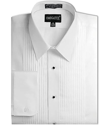 Amazon.com: OmegaTux Mens Formal Wing Collar Tuxedo Shirt, 1/4