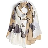 QIUTIMIY Lightweight Scarves Floral Cotton Scarf for Women Fashion Shawl Wraps Thin Fall Winter Neck Scarves