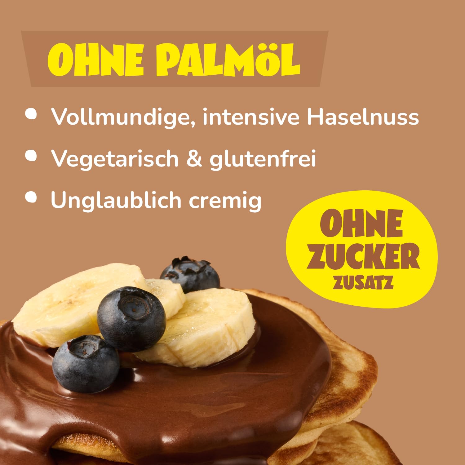 ahead CRAZY HAZEL | 6 x 200g Haselnusscreme ohne Zuckerzusatz | Super leckerer Schokoaufstrich mit 80% weniger Zucker* | Ohne Palmöl, glutenfrei & vegetarisch | Zuckerarmer Brotaufstrich Schokocreme 4