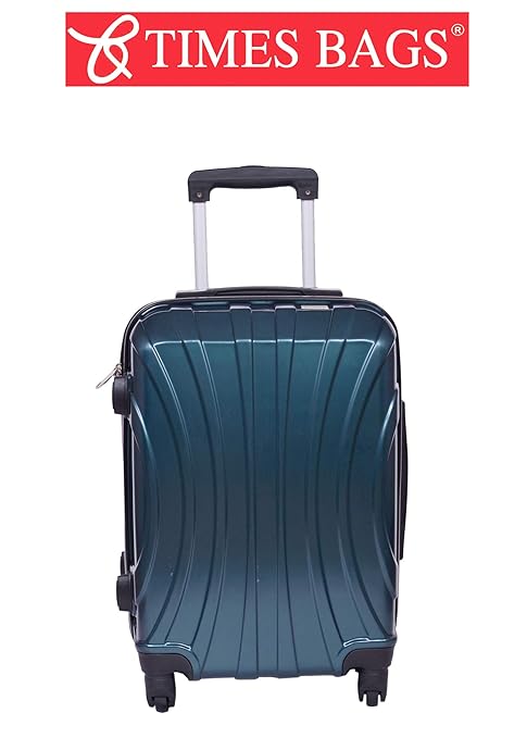 Times Bags Dark Green ABS Stylish & Hard 4 Wheel Trolley Bag Cabin Luggage 8TB4W (19 Inches)