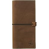 WANDERINGS Genuine Leather Passport Wallet - 4.25 x 9 - Large Leather Passport Holder for Travel - Folding Leather Travel Wallet Case with RFID Blocking, Travel Organizer for Men and Women