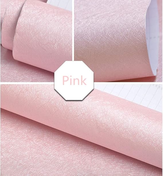 Pink Wallpaper Embossed Solid Color Contact Paper Decorative Peel and