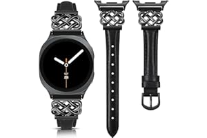 TOYOUTHS Compatible with Samsung Galaxy Watch 8 40mm 44mm/Galaxy Watch 8 Classic 46mm Band No Gap One-Click Dressy Slim Leath