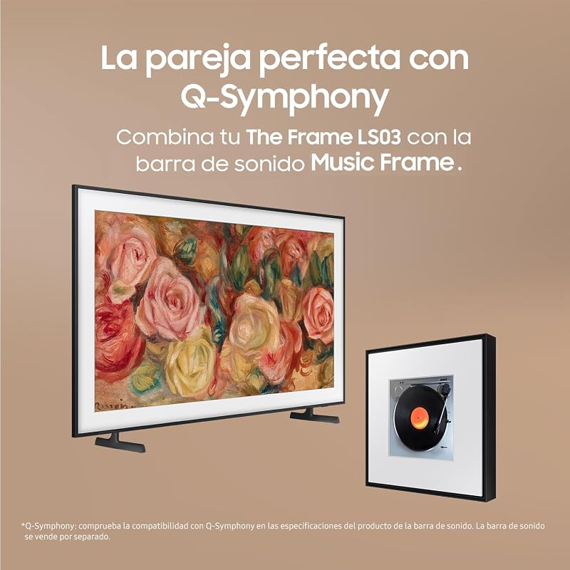 TV AI 43 Pouces The Frame LS03D 4K Smart TV, Galerie d'art avec Display Mate, Cadres Interchangeables, 100% Volume de Couleur avec Quantum Dot et One Connect et Câble Quasi Invisible