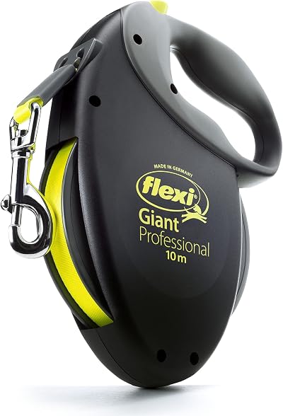 flexi Giant Professional L Tape 10 m Black Neon Yellow Pet Leash
