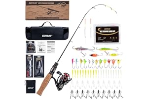 GOTURE Ice Fishing Rod Kit, 10/13-Piece Complete Accessories with Carrying Bag, Lightweight & Durable, Portable Design for Fr