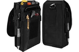 KENOBEE Belt Tool Pouch, Multitool Organizer Electrician Holster Nylon Tactical Pocket Attachment Utility Sheath Bag Tradesman Pro Maintenance Tool Sleeve for EDC Gears Cellphone