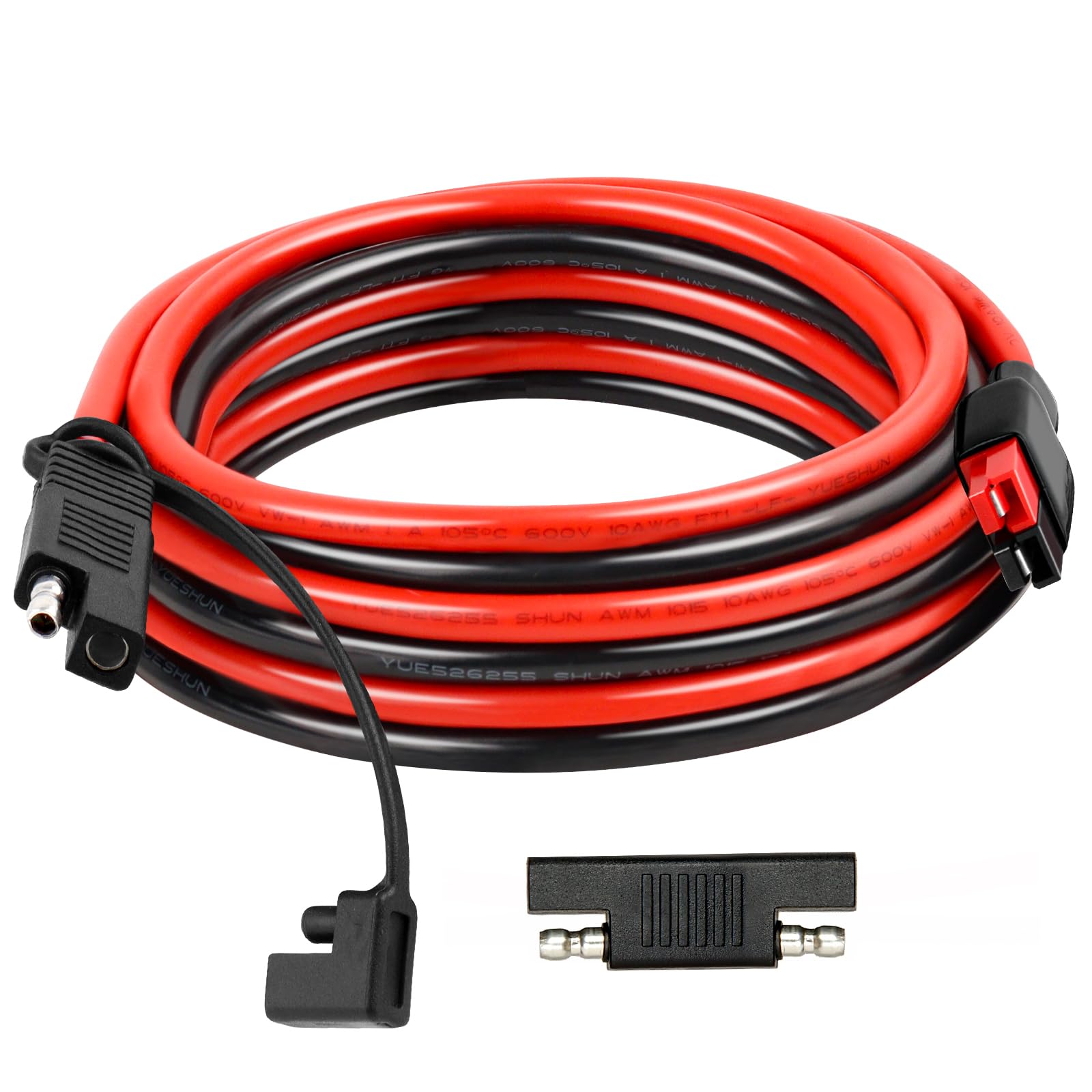 Photo 1 of 10AWG Heavy-Duty Extension Cable with Anderson-Style Connector to SAE 6FT, Includes Extra SAE Connector, High Power Transfer for Solar Panels, RVs, and Automotive Applications