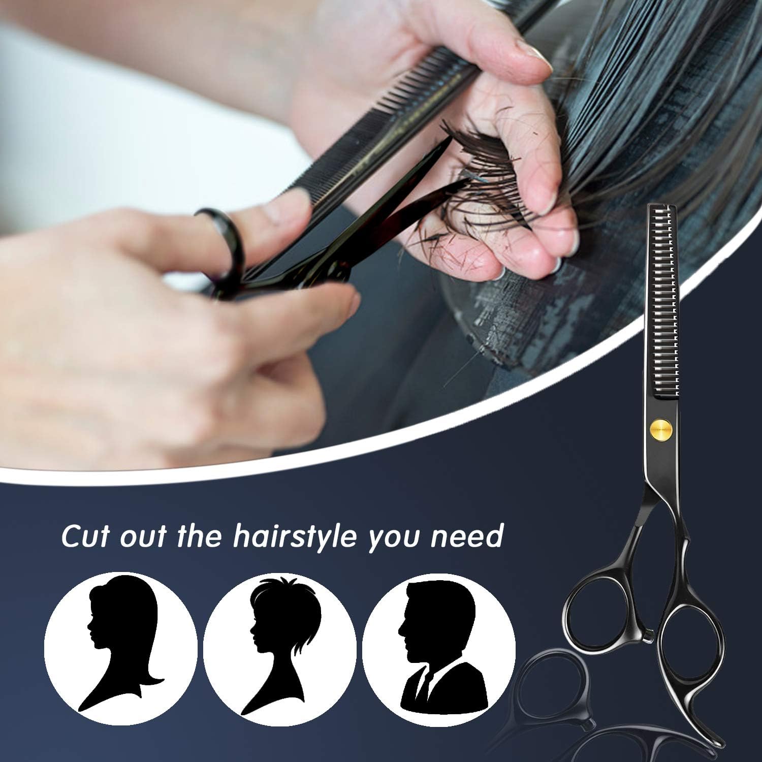 Hair Cutting Scissors Professional Hair Cutting Kit Tooth Shears Scissor&Straight Scissors Home Hair Cutting Shear for Women, Men, Kids, Gift for Friends, Family : Beauty