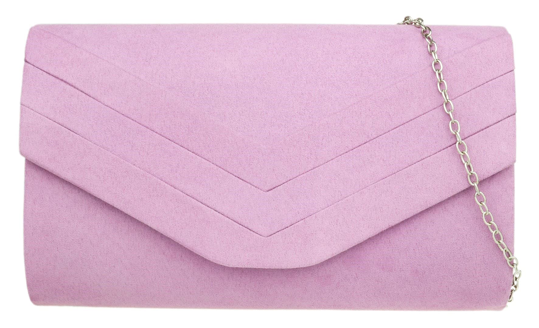 Girly Handbags Womens Plain Clutch Bag (Lilac)