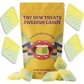 Bubs Swedish Candy Tutti Frutti Diamonds, Fruity Vegan Foam Sweets, 8 oz | Made in Sweden, soft chewy sour gelatin free candy, tutti frutti flavor, no Red40, resealable bag for family, parties, gifts