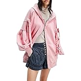 Oversized Zip Up Hoodie Women Teen Girl Y2k Vintage Sweatshirt Hooded Winter Fall Long Sleeve Sweater Jacket Top