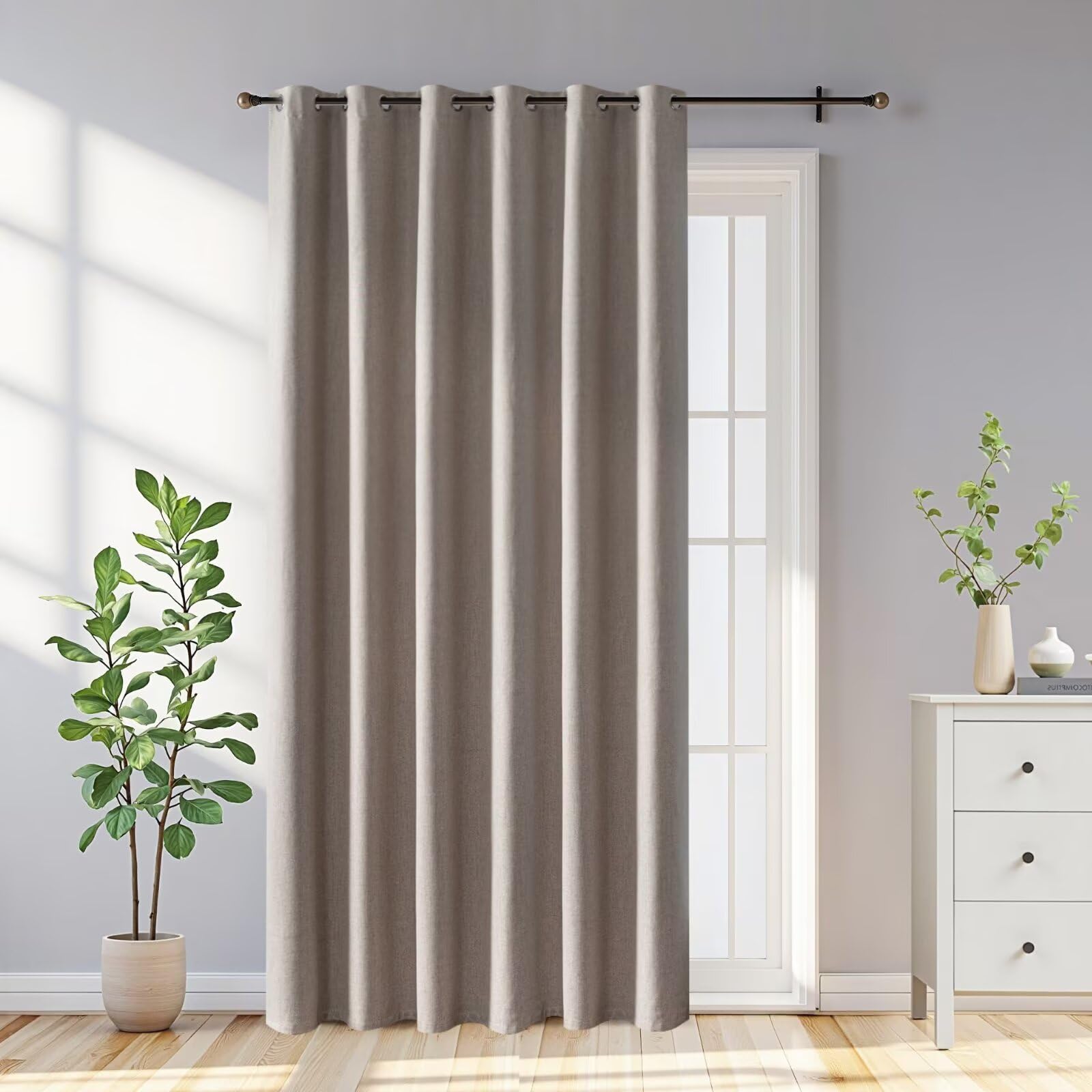 FancyRoof 100% Blackout Curtains 90 Inch Length 2 Panels Set, Black Out Curtains for Living Room, Beige Thermal Insulated Grommet Drapes Bedroom Luxury Decor Privacy(70W × 90L inch, Beige)