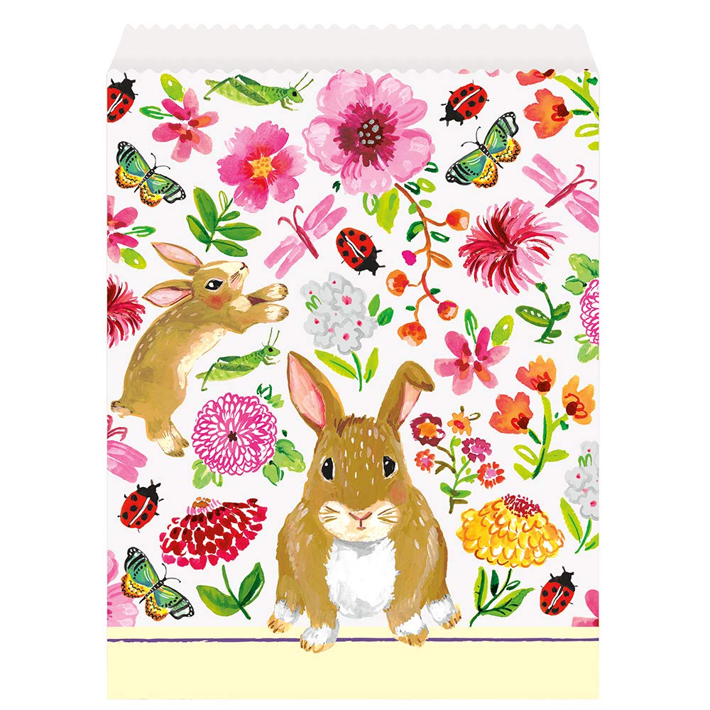 Unique Party 72638 - Paper Floral Easter Bunny Party Bags, Pack of 8
