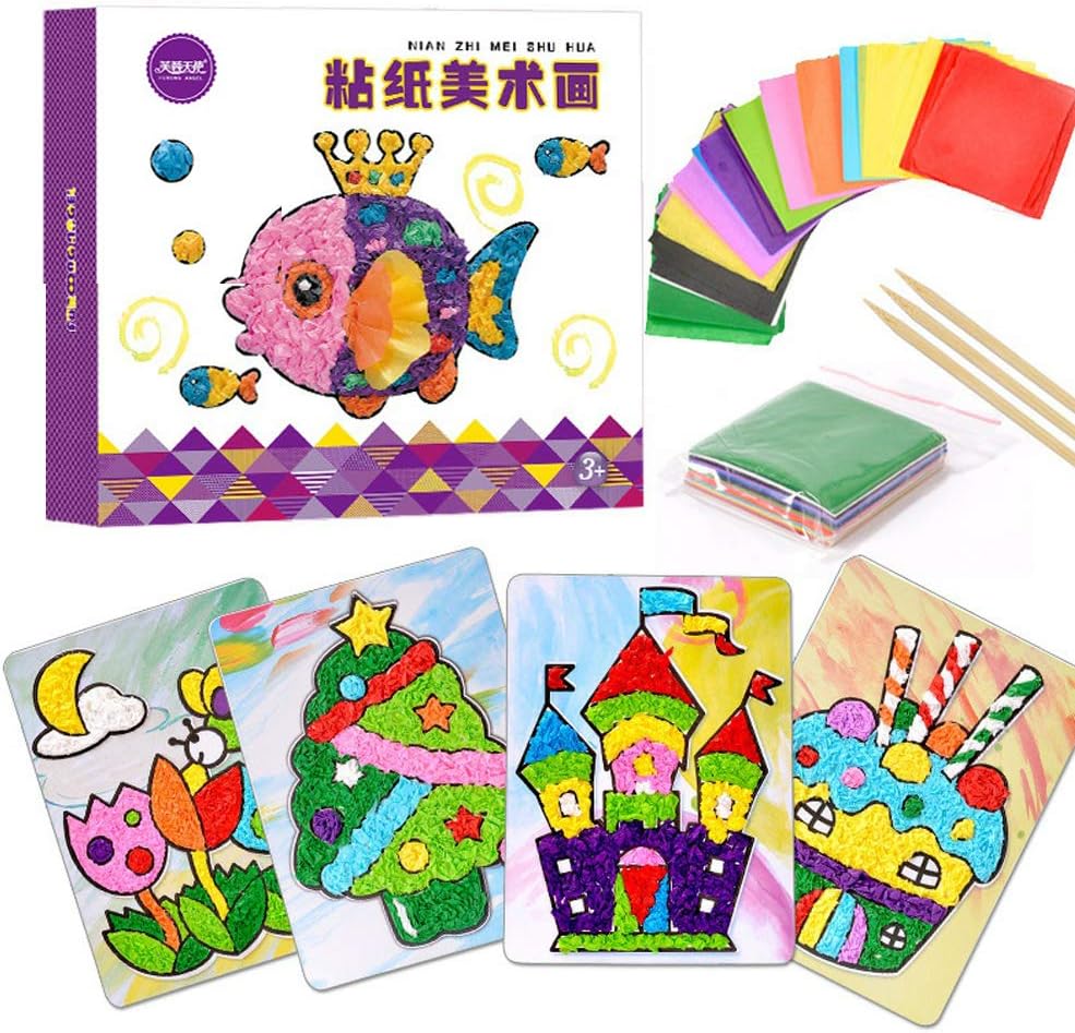 Sticky Art Paper for Kids Arts and Crafts Supplies Toddlers