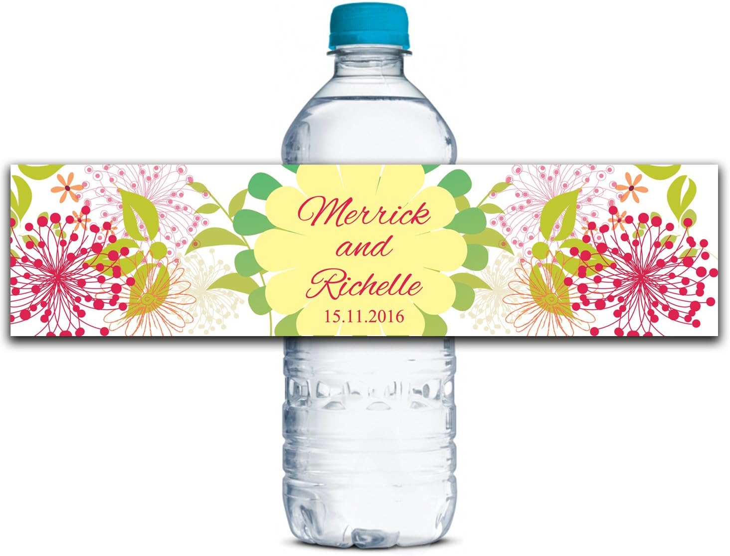 Personalized Water Bottle Labels Adhesive Waterproof Custom Wedding Stickers 8" x 2" Inches - 250 Lables