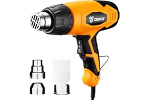 Heat Gun 1700W: DEKOPRO Fast Heating Heavy Duty Hot Air Gun Kit 122℉-1202℉（50℃- 650℃）with 3 Nozzles, Temperature Control Heat